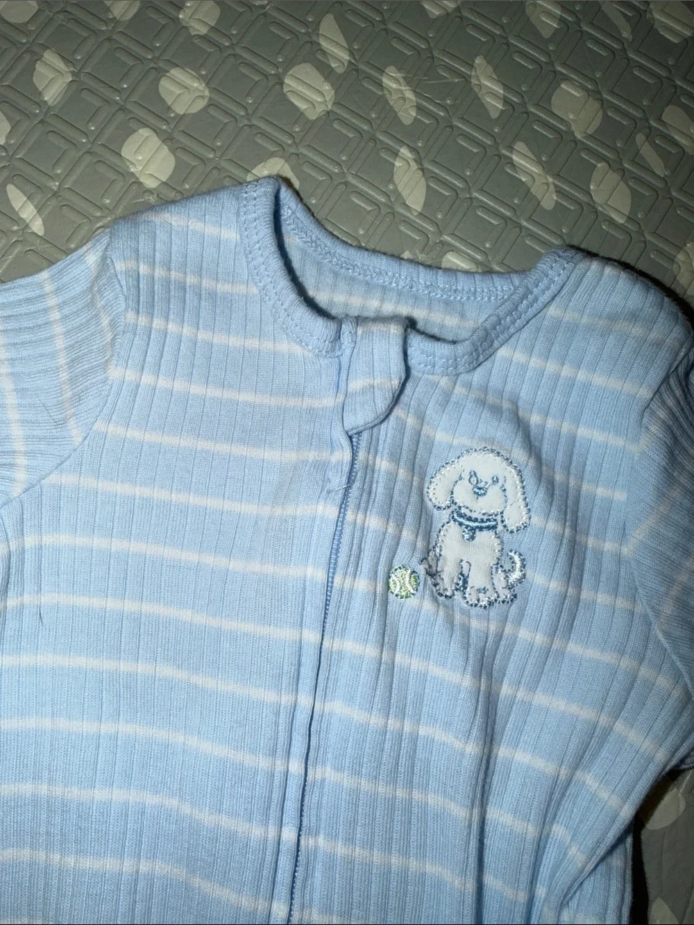 Little Me Light Blue Puppy-Print Two Pack One Piece Sleeper Footie Pajamas